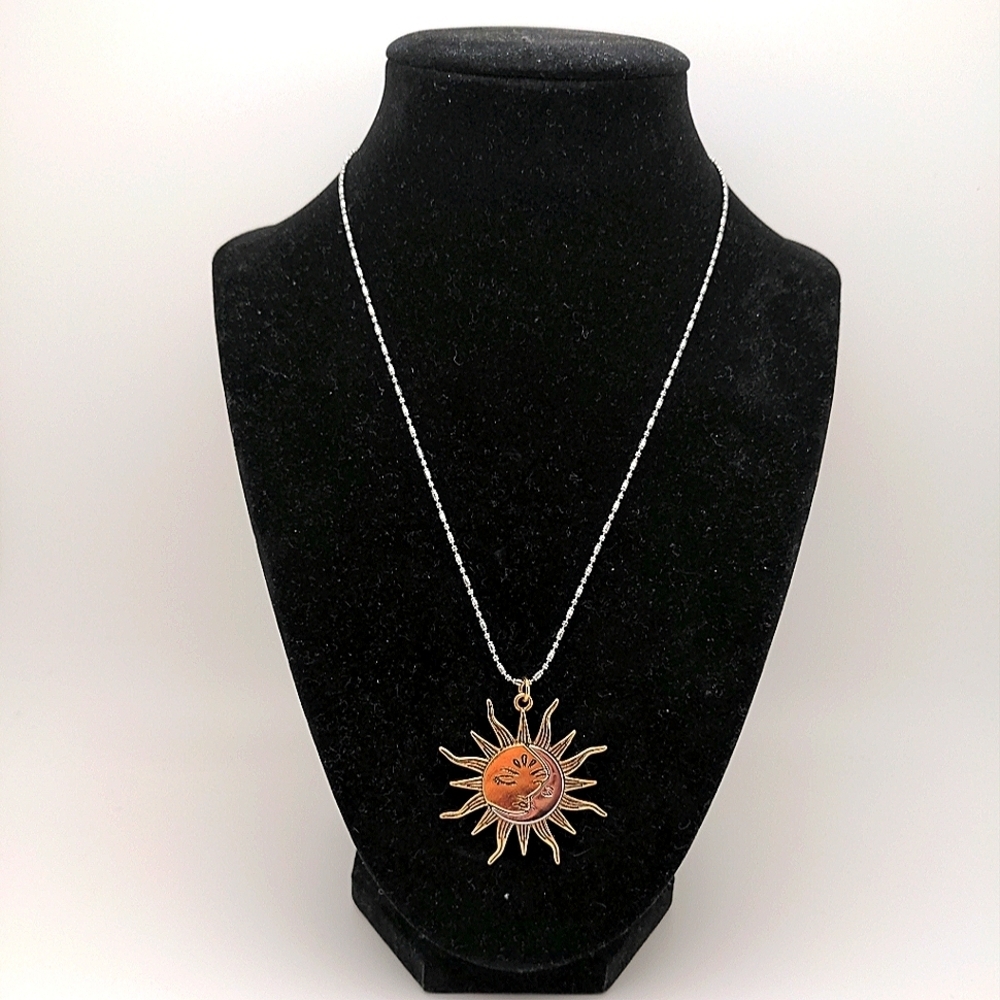Celestial Silver Gold Adjustable Chain Necklace - Picture 3 of 5